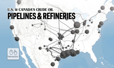 crude oil pipelines and refineries in north america