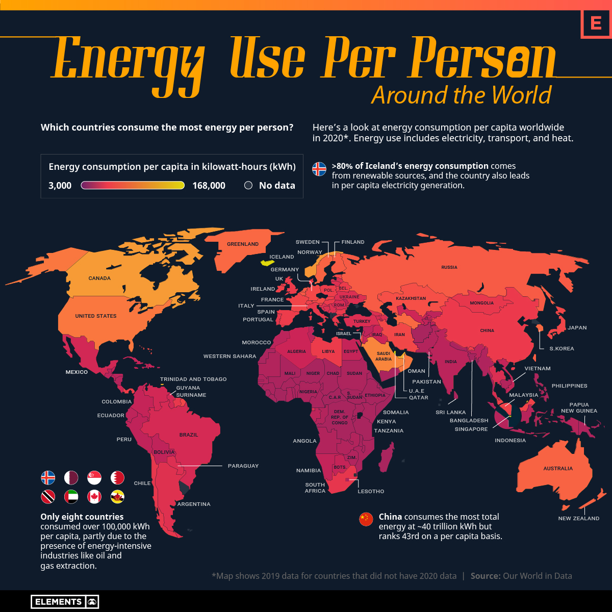 Mapped: Energy Consumption Per Capita Around the World