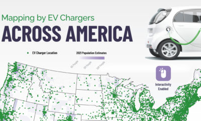Image of map of EV charging stations in U.S.