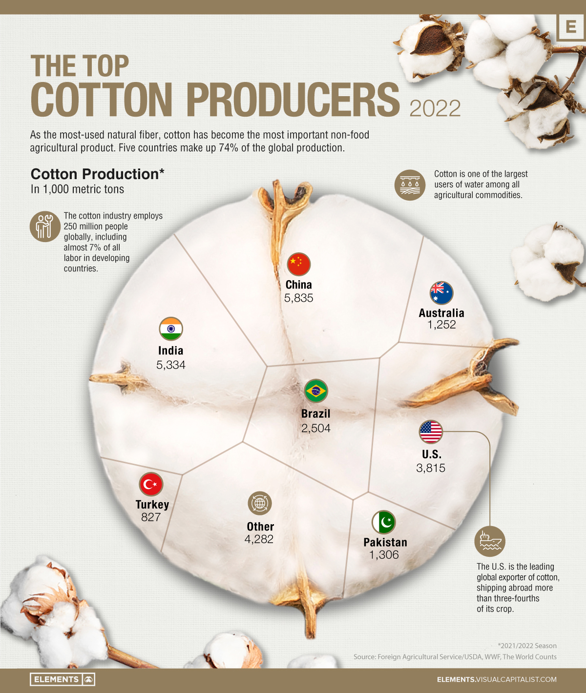 Ranked: The World's Top Cotton Producers