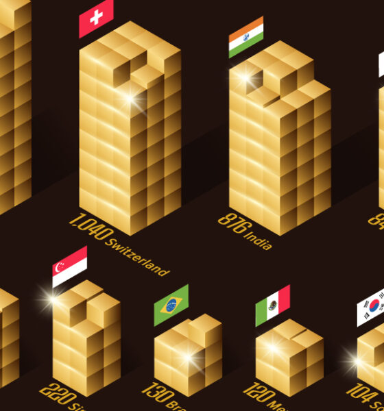 In this graphic we compare Fort Knox’s gold reserves with central bank gold reserves worldwide.