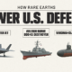 Graphic showing how rare earth elements like neodymium and dysprosium power submarines, jets, and destroyers.